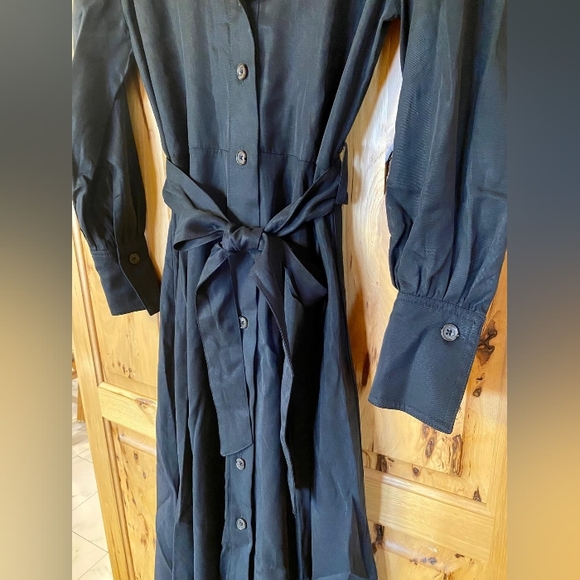 Banana Republic Black Dress Button Down Midi NWT - Picture 4 of 4
